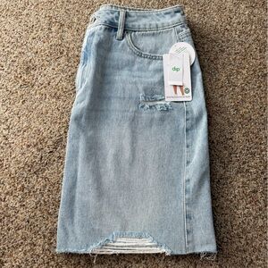 NWT Dip | Light wash Denim Midi Skirt